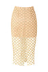 Gold Nude Tulle Midi Skirt